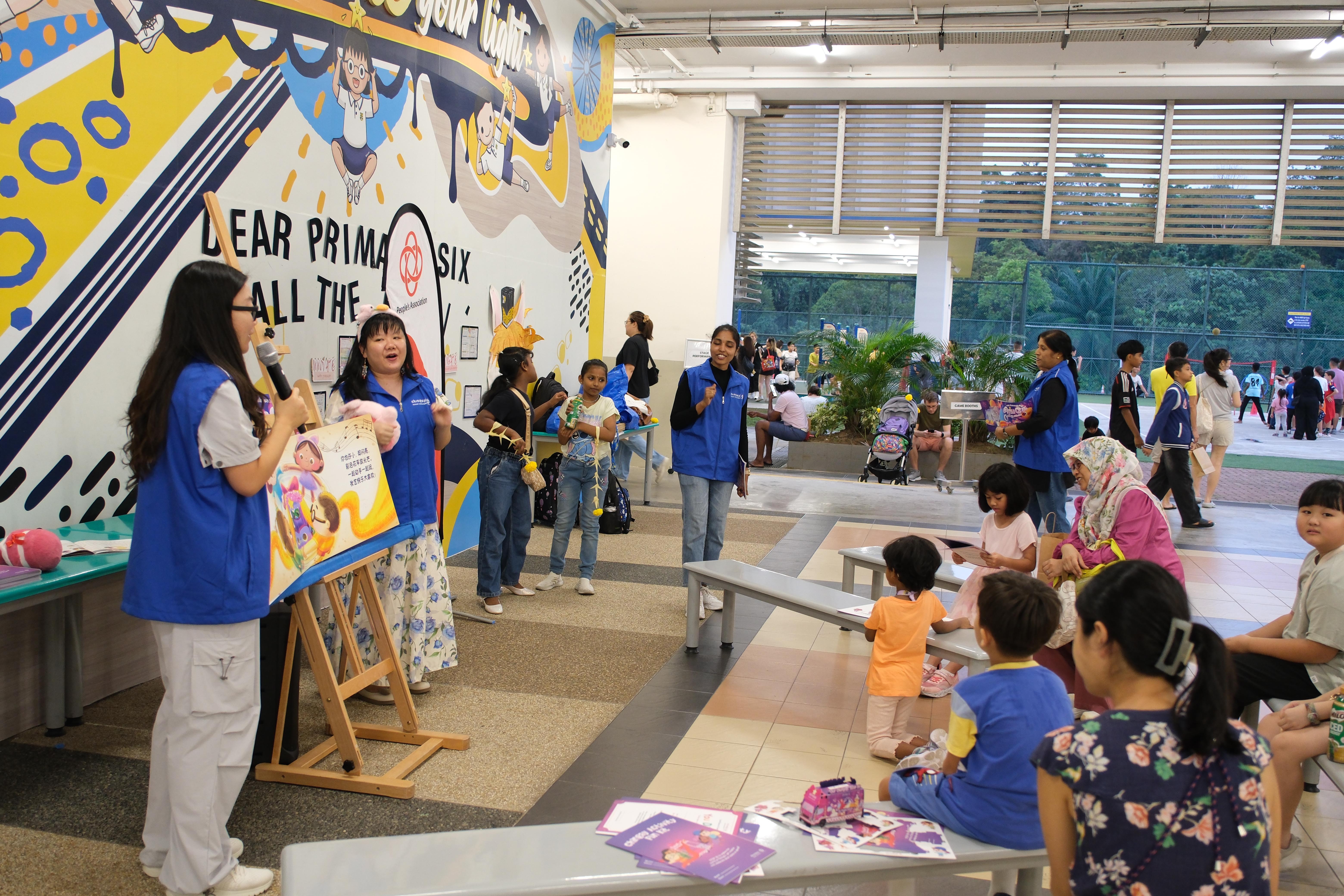 A story comes alive! Children and families are captivated by an interactive storytelling experience.